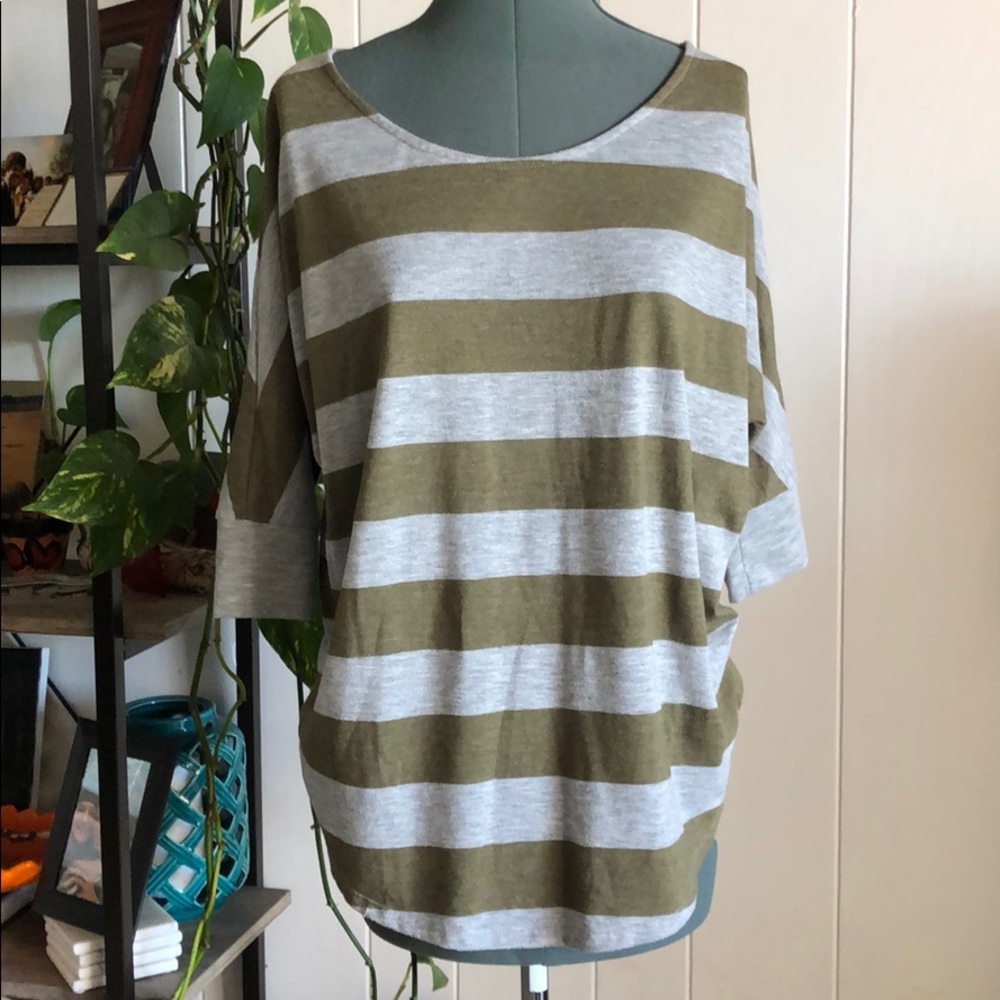 Green and grey striped, Lush, top